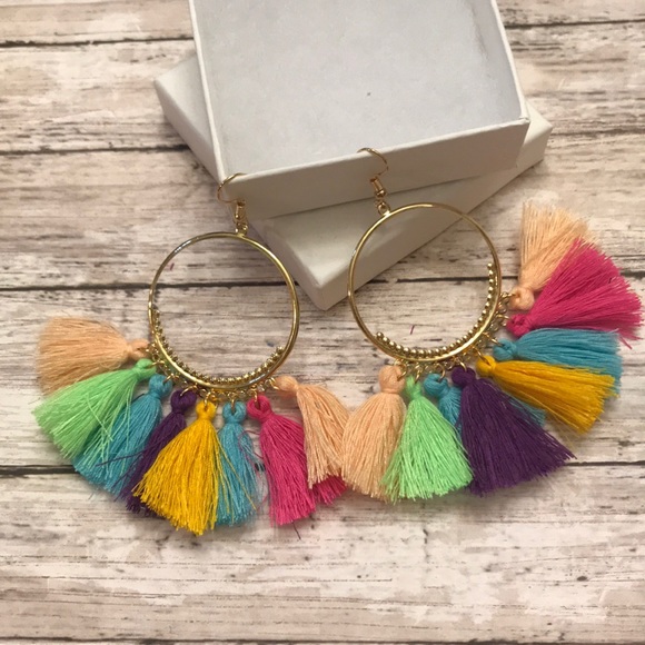 Jewelry - 🌈 Boho colorful tassel earrings